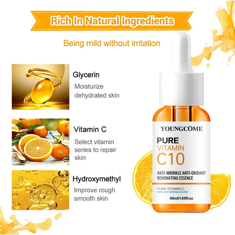 Vitamin C Facial Essence – Hyaluronic Acid Brightening & Anti-Aging Serum