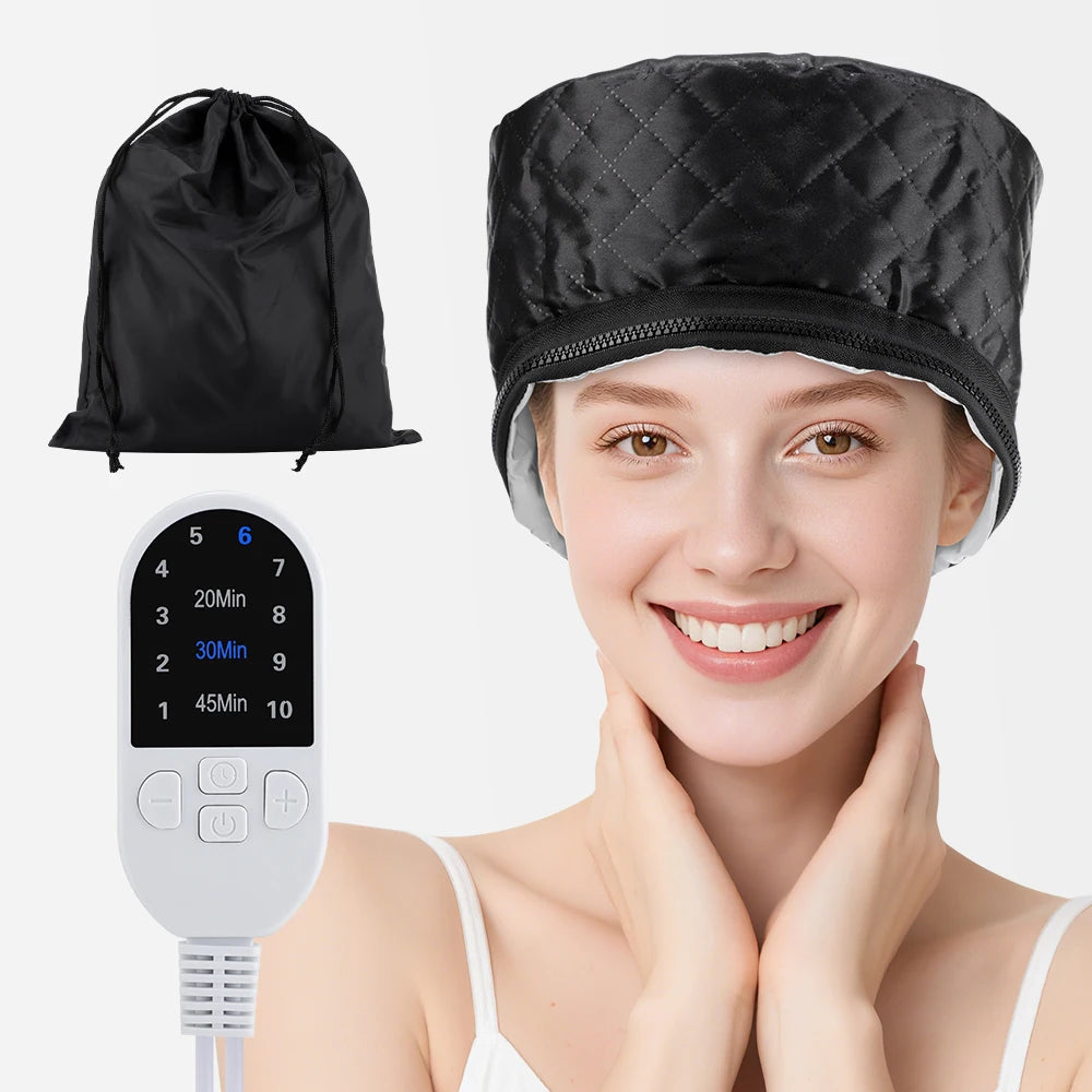 Heated Hair Steamer Cap – Adjustable Spa Hair Care Hat