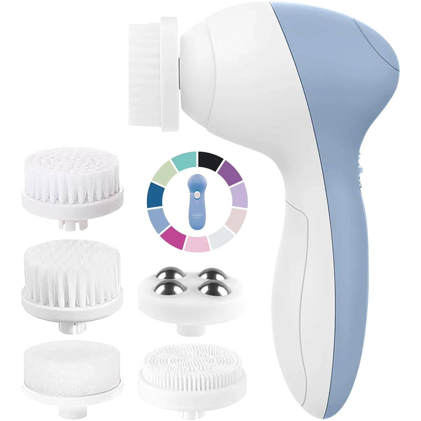 5-in-1 Electric Facial Cleansing Brush – Deep Clean & Massage Device