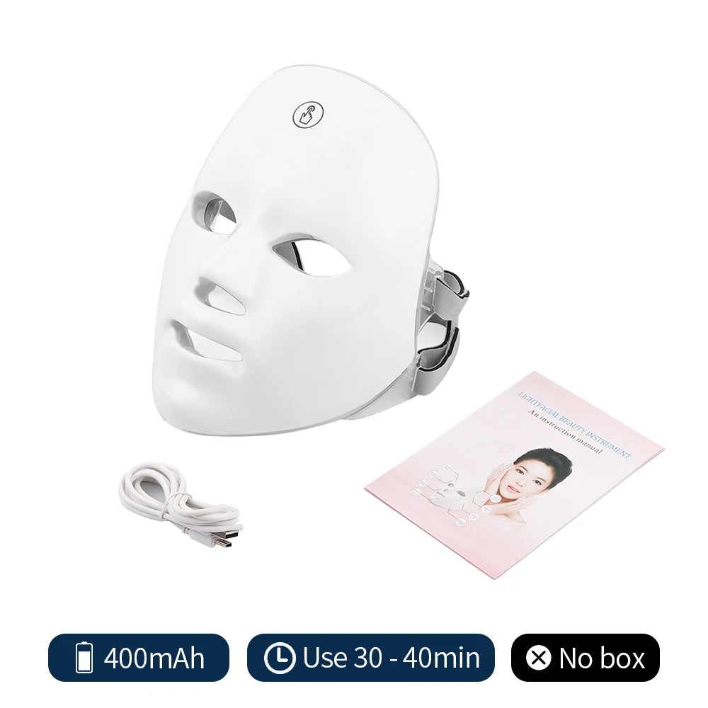 7-Color LED Photon Facial Mask – Rechargeable Skin Rejuvenation & Lifting Therapy
