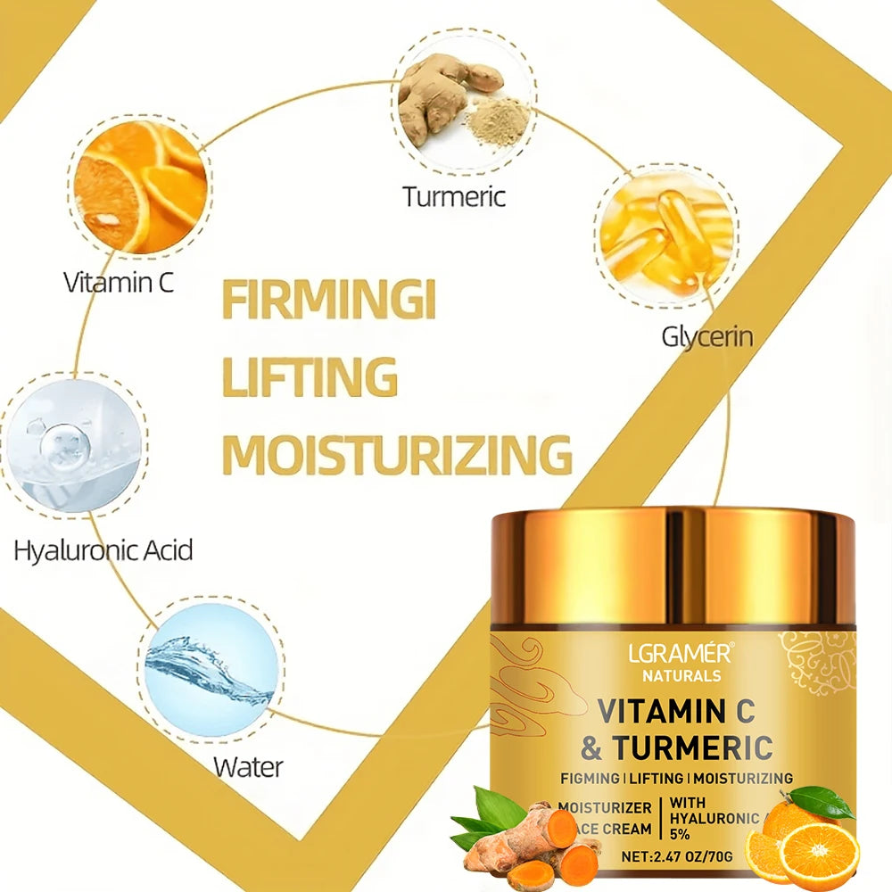 Turmeric Vitamin C Face Cream – Retinol Moisturizing & Skin Brightening Repair Cream