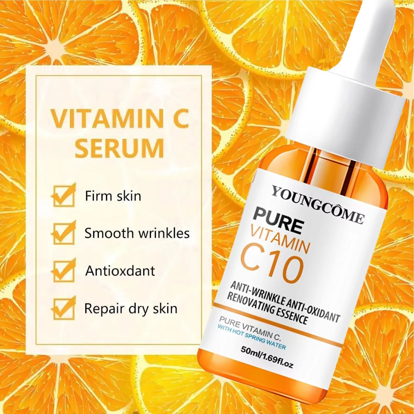 Vitamin C Facial Essence – Hyaluronic Acid Brightening & Anti-Aging Serum