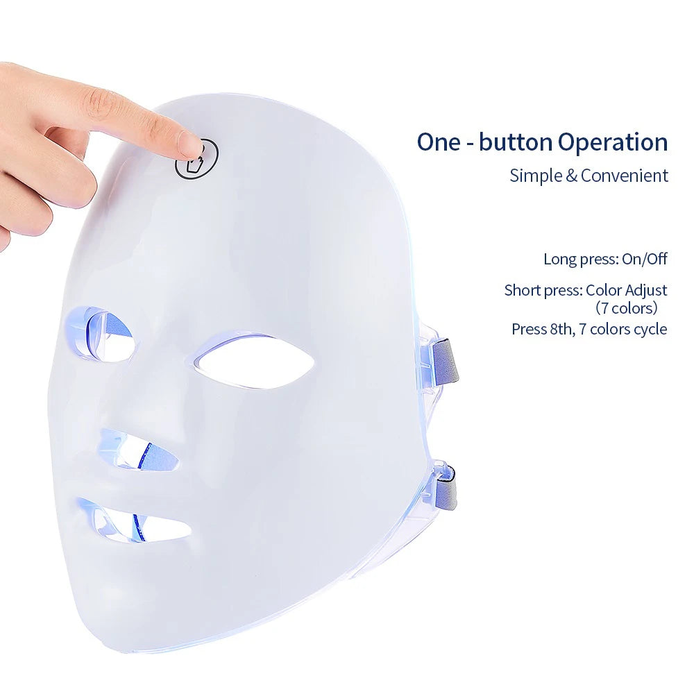 7-Color LED Photon Facial Mask – Rechargeable Skin Rejuvenation & Lifting Therapy